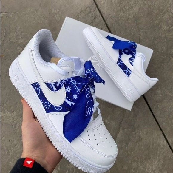 Blue Bandana Nike Air Force Ones Top 